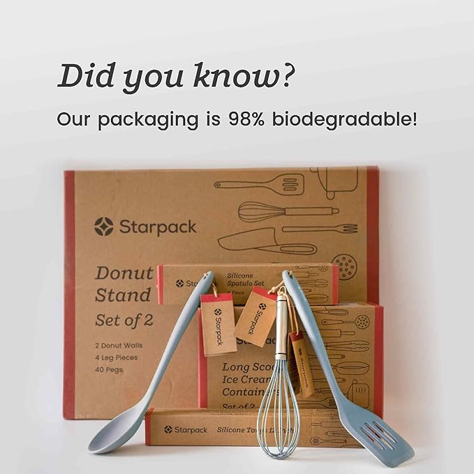 Starpack 'Stir & Serve' Silicone Cooking Utensils Set (5 Pcs) - Kitchen Utensil Set Heat Resistant to 600°F - Kitchen Utensils for Nonstick Cookware - Silicone Utensil Set for Mixing & Cooking