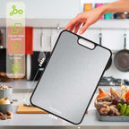 Titanium Cutting Boards for Kitchen, Cutting Board Double Sided Food Grade, Pure Titanium and Wheat Straw PP, Dishwasher Safe Easy to Clean Large Size 16”×11”