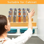Spice Rack Organizer for Cabinet - Bamboo Spice Shelf, 3 Tier Seasoning Organizer for Countertop, Kitchen, Pantry 2 Pack