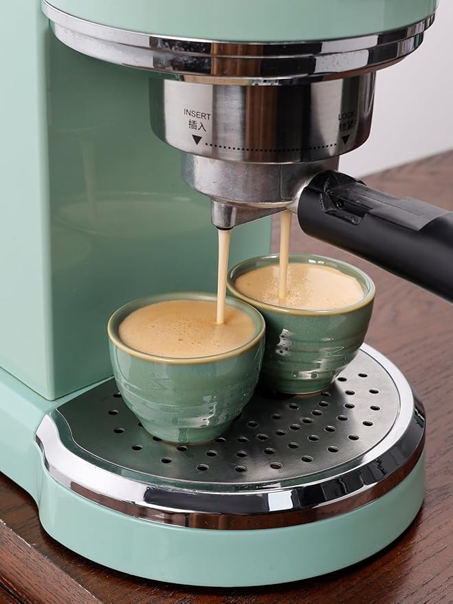 1.6oz Espresso Cups Set of 6, Green Ceramic Demitasse Coffee Cups for Espresso, Small Shot Cups – Stackable Mini Mugs for Home, Cafe, Restaurant – Dishwasher & Microwave Safe