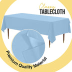 Party Solids 66% Thicker Premium Plastic Table Cloth Rectangle Table Cover 0.5 Mil 6 Pack Light Blue Table Cloth 54 Inch x 108 Inch Disposable Tablecloth Won't Tear Easily Like Cheap Thin Brands