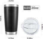 20 oz Tumbler with Lid Stainless Steel Insulated Tumblers Bulk Double Wall Vacuum Cups Powder Coated Travel Mug Keep Drinks Cold and Hot, Mix, 12 Pack