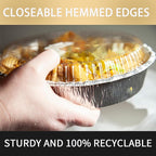 Silver Knight (60 Pack) 7-Inch Round Aluminum Pans Disposable with Plastic Dome Lids Tin Foil Pans for Roasting, Meal Prep, to-Go Containers Silver