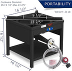 ARC 84QT Stainless Steel Pot with 200,000BTU Propane Fryer, Seafood Boil Pot, Crab Boil Pot, Lobster Pot, Shrimp Boil Pot, Tamale Steamer Pot with Basket and Turkey Fryer Burner