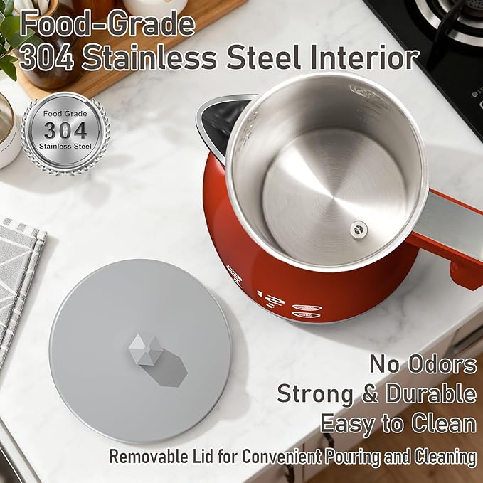 Electric Kettle with 5-Temperature Control,1.25L Cordless,Penguin Shape Design,1200W with Keep Warm and Auto Shut-Off,Perfect for Tea,Coffee & Themed Kitchen(Orange)