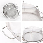 Stainless Steel Mesh Colander Strainer Basket, 3 Quart Fine Mesh Net Colander with Heavy Duty Handles & Wide Rim & Resting Feet for Strain, Drain, Rinse, Fry, Steam or Cook Vegetables & Pasta