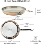 Hestan - CopperBond Collection - 100% Pure Copper Frying Pan, Induction Cooktop Compatible, 11-Inch