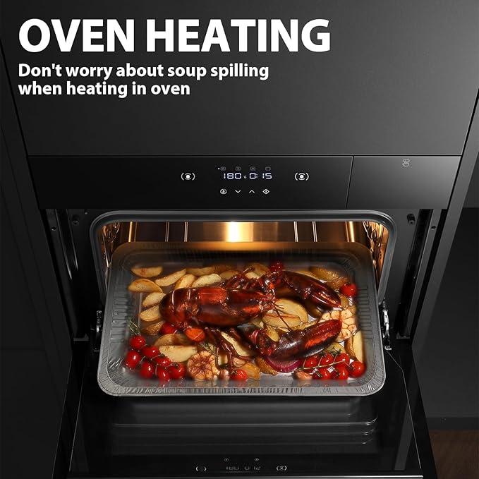 Aluminum Foil Pans 20 Pack, 9x13 10 Pack, 21x13 10 Pack, Disposable Full Size Large & Small Food Containers for Roasting, Restaurants, Cooking, Heating, Buffets