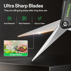 VIVOSUN 2-Pack Gardening Scissors 6.5 Inch Hand Pruner Pruning Shear with Straight Stailess Steel Blades, Black and Green