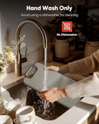 G.C&yite Titanium Cutting Board for kitchen, Lightweight No Toxic Double Sided Pure Titanium Chopping Board with Wheat Straw PP for Food Safety, Easy to Clean, Kitchen Gifts 15.5" x 10.5", 1-Pcs