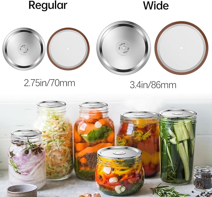 24Pcs- Wide Mouth Canning Lids for Ball, Kerr Jars - Split-Type Metal Mason Jar Lids for Canning - Food Grade Material, 100% Fit & Airtight for Wide Mouth Jars