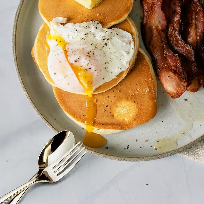 18/10 20-Piece Silverware Set, Glossy Flatware Set Stainless Steel, Modern Cutlery Set, Service for 4, Mirror Finish Dishwasher Safe