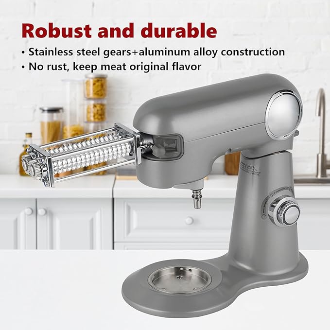Meat Tenderizer Attachment Compatible with All KitchenAid and Cuisinart Stand Mixers, Meat Tenderizer with Stainless Steel Gears, Tenderize Meat More Smoothly and Cooking Effortless, Black
