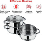 Vinod Cookware 3 Tier Steamer Silver 18 Cm