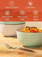 Sweese 20 Oz Porcelain Cereal Bowls - Set of 6, Multicolor, Lead-Free, for Soup, Salad, Rice Snacks, Kitchen Decor