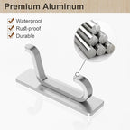 Wall Hooks for Coat and Towel: 13LB Adhesive Door Hanger Stick on, Silver 6 Pack