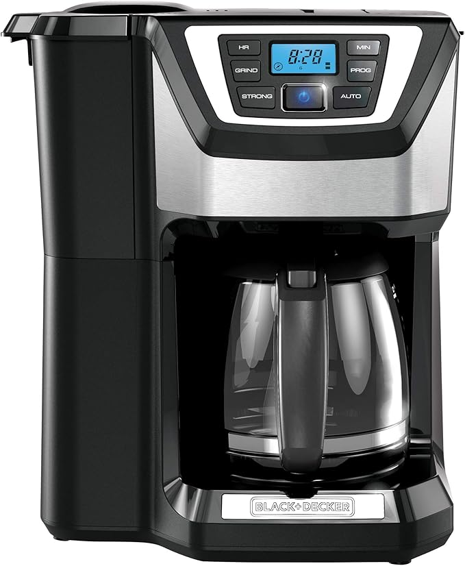 Black and Decker BLACK+DECKER 12-Cup Mill and Brew Coffeemaker, Black, CM5000B