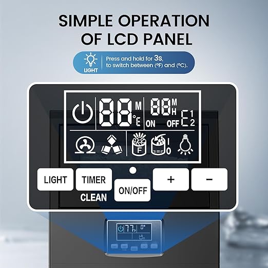 COWSAR Commercial Ice Maker Machine, 66Lbs/24H Stainless Steel Undercounter Ice Maker with 8Lbs Storage Capacity, Self-Cleaning Freestanding Ice Machine for Home, Bar, Restaurant, Office, Outdoor