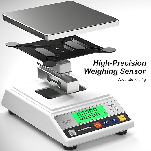 Precision Scale 10kgx0.1g,Accurate Electronic Balance,Industrial Counting Scale for Laboratory,Jewelry Store,Kitchen(10kg, 0.1g)