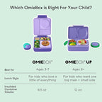 Omie OmieBox UP bento Box for Kids | Insulated Lunch Box | Leak Proof Vacuum Insulated Thermal Food jar | Cooler ice Pack | 2 Compartments (Galaxy Purple)
