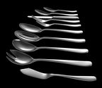 Silverware Set for 8 with Serving Utensils, 18/10 Stainless Steel Flatware, Mirror Finish, Dishwasher Safe, Heavy-Duty Cutlery, Built to Last (45-Piece Including a Serving Set, Fidenza)