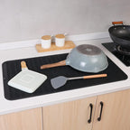 Silicone Dish Drying Mat for Multiple Usage,Easy clean,Eco-friendly,Heat-resistant Silicone Mat for Kitchen Counter or Sink,Refrigerator or Drawer Liner Black 4XL 32 inches x 18 inches