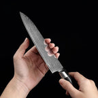 Wakoli MIK Damascus 3-Piece Knife Set – Japanese Style Kitchen Knives | Genuine Damascus Steel Blades with VG10 Core | Ergonomic Micarta Handles | Professional Chef Knife Gift Set in Elegant Box