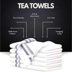 Premium Kitchen Towel (28”x20”, 6 Pack) 100% Cotton Dish Towels Cloths Large Hand Towels Tea Towels for Kitchen with Hanging Loop, Reusable Cleaning Cloths, Fast Dry Lint Free Linen | Gray Shades