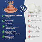 Wheat Straw Dinnerware Sets,64-Piece Plates and Bowls Sets for 8-Unbreakable,Reusable Plastic Dish Set-Dinner Plate/Dessert Plate/Cereal Bowl/Cup/Utensils-Microwave Dishwasher Safe 64P-Profound Gray