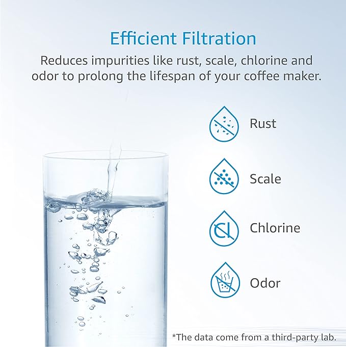 AQUA CREST Coffee Water Filter, Compatible with De'Longhi® Filter, DLS C002 De'Longhi® Water Filter, ECAM/EPAM/ETAM All Series, EC680, 6 Packs