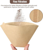 Coffee Filters, Size 04 Unbleached Cone Filters 8-12 Cup, 200 Count Disposable Natural Paper Filters, 04 Cone Filters For Pour Over and Drip Coffee Maker
