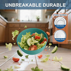 Wheat Straw Bowls Set of 6, Unbreakable Plastic Bowls, Microwave and Dishwasher Safe Serving Bowl for Dinner, Breakfast, Snack, Cereal Bowl for Kitchen, Camping, Outdoor (Green, 26 OZ)