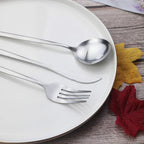 JASHII Silverware Set, 36 Piece Food Grade Stainless Steel Flatware Set Fork Spoon Knife Utensils for Daily Use and Party, Service for 6 Anti Rust, Safe in Dishwasher (Matte Silver)