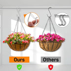 24 PCS S Hooks for Hanging with Safety Buckle, 3.5 inch Heavy Duty Metal S Shaped Hooks Stainless Steel for Hanging Kitchen Utensil, Cups, Pots, Plants, Bags, Hats (White)