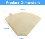 200 Count Cone Coffee Filter, #4 Natural Unbleached Cone Coffee Filter Paper fit for Drip Coffee Dripper Coffee Maker (8-12 Cup)