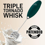 Zulay Kitchen Patented Tornado Triple Whisk Milk Frother with 4 Duracell Batteries – Handheld Foam Maker for Coffee, Lattes, Matcha & Hot Chocolate – Rich, Creamy Froth in Seconds