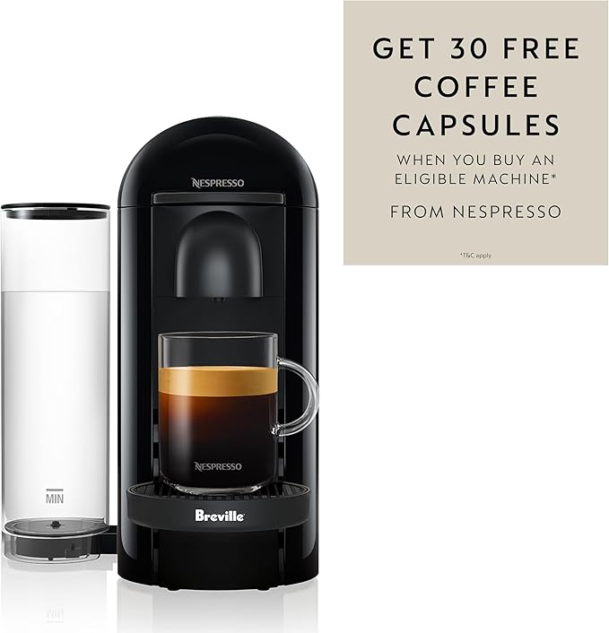 Nespresso Vertuo Plus Coffee and Espresso Maker by Breville, Ink Black