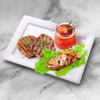 Embossed effectSet of 2 melamine rectangular serving trays/platters - White (2)