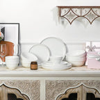 HAPPY KIT 6inch Ceramic Soup Bowls, Cereal Bowl Set of 6, 24OZ for Kitchen, Cereal Soup Rice Pasta Salad Oatmeal, Thick-edge Non-slip Design