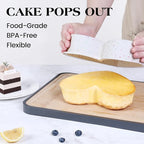 Silicone Heart Shaped Cake Pans 10 Inch Large Heart Cake Pan Nonstick Silicone Heart Molds for Baking (2 Pcs Set, Cream)