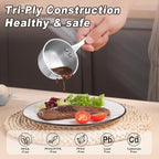 Mini Sauce Pan Butter Warmer Pot with Handle 18/10 Stainless Steel Small Pot for Melting Butter Heating Sauce Gravy & Oil (5oz/150ml) - Silver