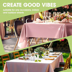 Pureegg Rectangle Table Cloth 60" x 84" – Durable Polyester Tablecloth Offers Reusable & Washable Protection, Ideal for Outdoor Party, Picnic, Wedding, Banquet and Birthday, Pink