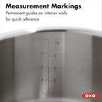 OXO 13 Piece Stainless Steel Cookware Set, Tri-Ply Multiclad Pots & Pans, PFAS-Free Ceramic Nonstick Coated Frying Pans, Induction Compatible, Dishwasher & Oven Safe, Sauce, Stock, Saute, Silver