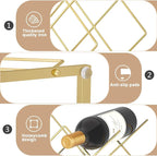 Urban Deco Gold Wine Rack Small Countertop for Cabinets – 5 Wine Holder Countertop Stylish and Compact Small Wine Racks