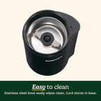 Cuisinart DCG-20BKN Coffee Grinder, On/Off Switch With Safety Interlock, Stainless Steel Blades and Easy-to-Clean Bowl with Lid, 2.5oz/70g Capacity – Enough for 12 Cups, Black
