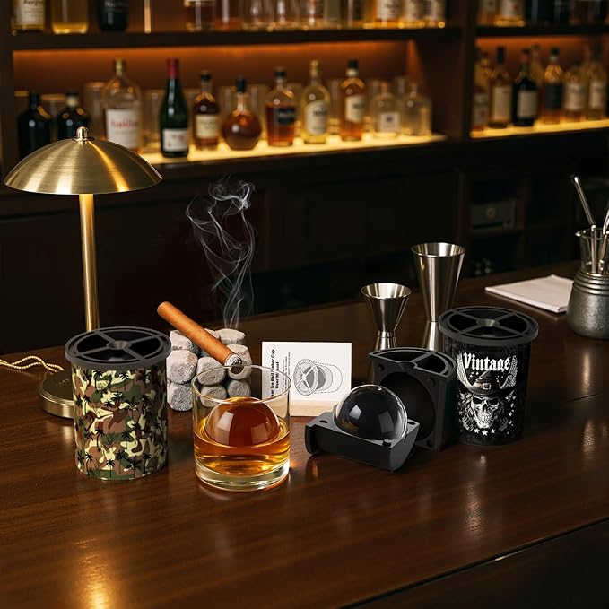 Clear Ice Cube Maker, 2 Pack Large Ice Cube Molds, Ice Ball Maker Mold for Whiskey Lover, 2.5" Stainless Steel Ice Maker, Non-bpa & Easy-release Old Fashioned Ice Cube Mold, Bourbon Gifts for Men