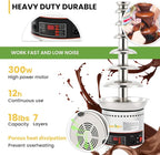 Chocolate Fountains Commercial 7 Tiers 18Lbs Large Chocolate Waterfall Machine Stainless Steel Chocolate Melting Fondue Set Easy Assembly for Nacho Cheese BBQ Sauce Liqueurs Digital-control