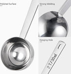 U-Taste Coffee Scoop 2 Tablespoon: 18/8 Stainless Steel Measuring Scooper for Ground Coffee, Bean, Powder, Espresso, 4.3in Long Handle Metal Measure Spoon for Canister, Jar (2Tbsp/30ml)