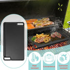 16.75" X 9.5" Reversible Cast Iron Griddle for Gas Grill, Flat Griddle Pan for Gas Stove, Pre-Seasoned Oven Top Grill pan,Upgrade Double Burner Griddle for Indoor & Outdoor Cooking Accessories