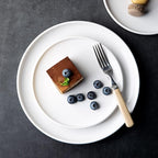 AmorArc Ceramic Plates Set of 6, 8.0 Inch Round Stoneware Salad Plates Use for Dessert, Salad, Appetizer etc,Microwave and Dishwasher Safe, Scratch Resistant Small Deep Dinner Plates-White